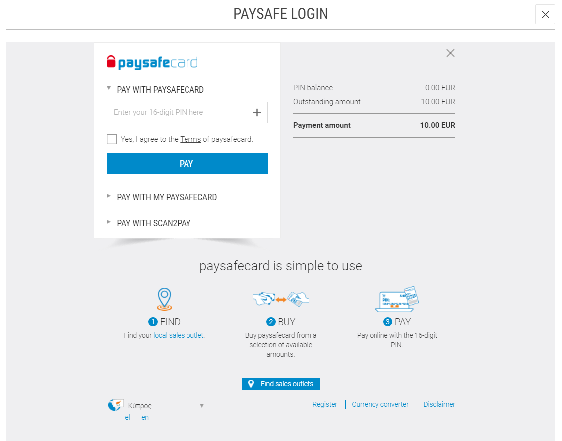 in which game sites you can pay with paysafecard