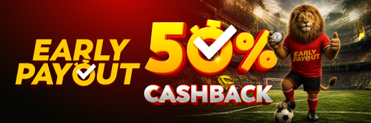 EarlyPayout = 50% cashback-a