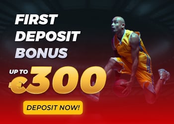 Make your fist deposit and claim 100% up to €300!